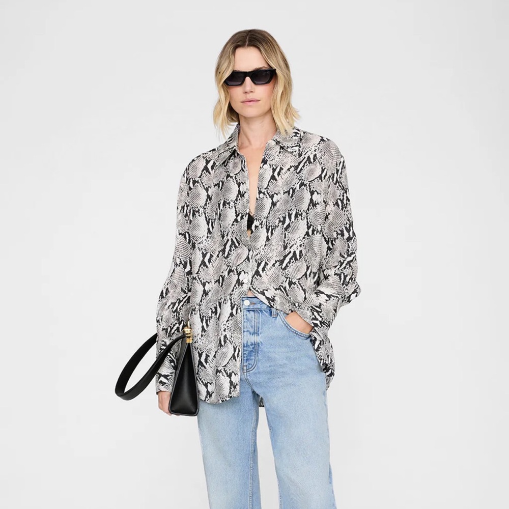 Anine Bing Bridget Shirt NWT in Python Size S MSRP $350‎
